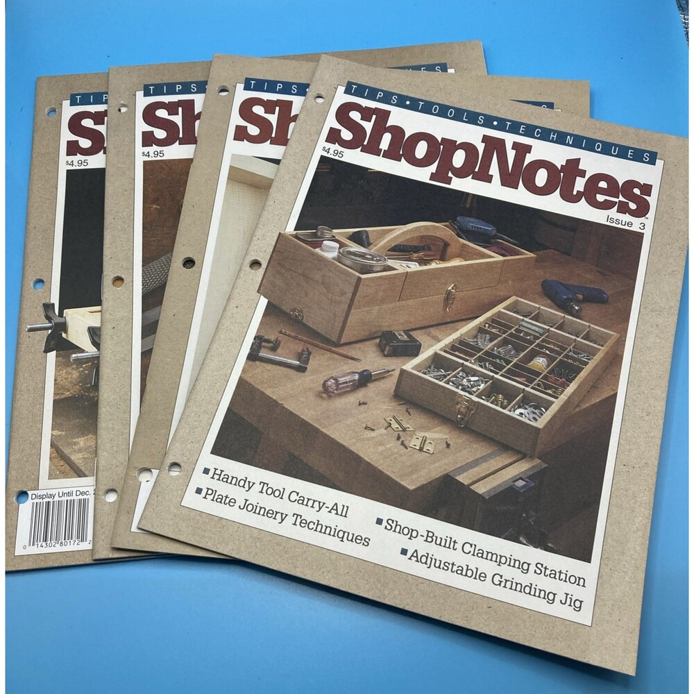 ShopNotes Magazine Lot of 4 VTG 1992 Woodworking Projects Tools Techniques DIY